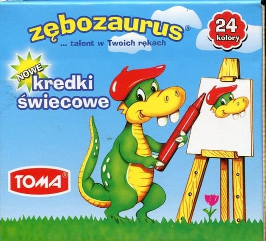 Kredki świecowe, Zębozaurus, 24 kolory Toma