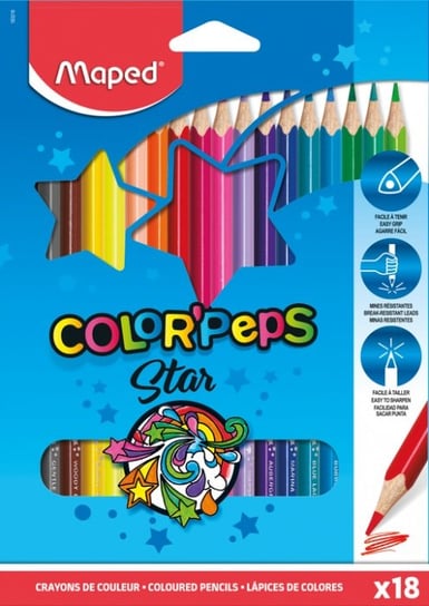 Kredki trójkątne, Colorpeps, 18 kolorów Maped
