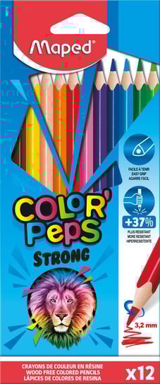 Kredki trójkątne Maped Colorpeps Strong, 12 kolorów Maped