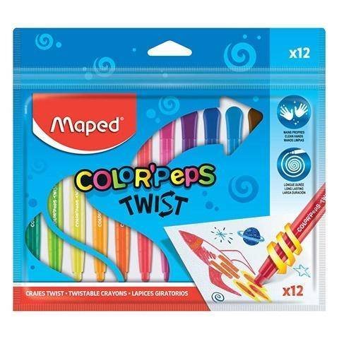 Kredki Twist świecowe wykręcane, 12 kolorów Maped