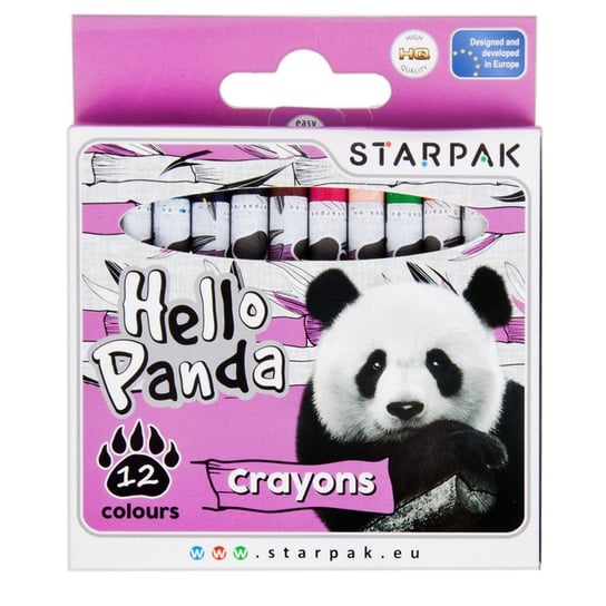 Kredki Woskowe 12 Kolorów Panda Starpak 447731 Starpak