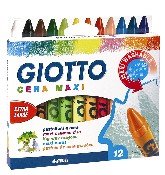 Kredki woskowe, grube, 12 kolorów, Giotto Be-Be GIOTTO