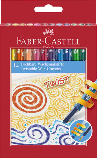 Kredki woskowe, wykręcane, 12 kolorów Faber-Castell