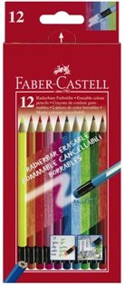 Kredki z gumką, 12 kolorów Faber-Castell