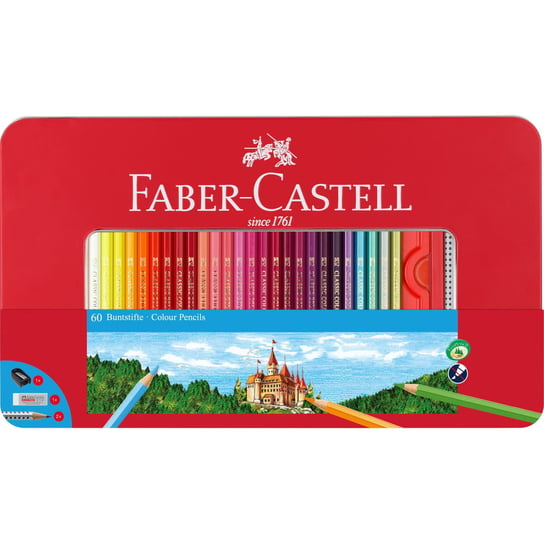 Kredki Zamek 60 Kol.+Akcesoria Opak. Metalowe Faber-Castell Faber-Castell