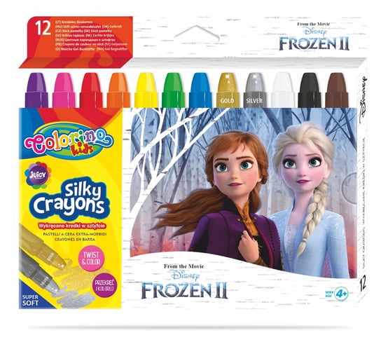 Kredki żelowe, wykręcane, Colorino Kids, Frozen, 12 kolorów Colorino