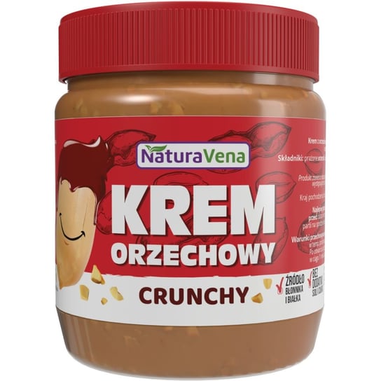 Krem Orzechowy Crunchy 100% Bez Dodatku Soli i Cukru 340 g - NaturAvena Naturavena