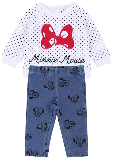 Kremowa bluza w kropki+getry MINNIE Disney 2-3 lata 98cm Disney