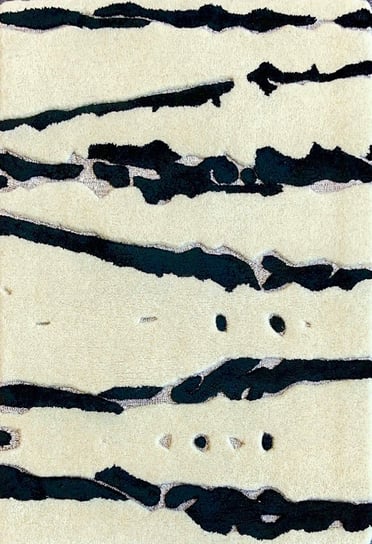 Kremowo czarny ekskluzywny chodnik - BROADWAY BLACK LINE 11104 60x90 cm CARPETS & MORE