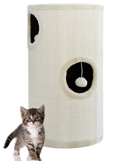 Kremowy drapak tunel dla kota 70 cm BB-Shop