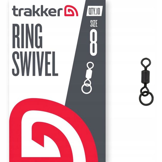 KRĘTLIKI Z KÓŁKIEM MATOWY CZARNY TRAKKER RING SWIVEL - 8 Trakker