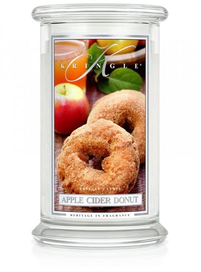 Kringle Candle, Apple Cider Donut, świeca zapachowa, duży słoik, 2 knoty Kringle Candle