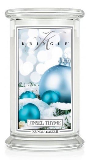 Kringle Candle Duża Świeca Zapachowa Z Dwoma Knotami Tinsel Thyme 623G Kringle Candle