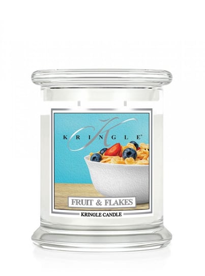 Kringle Candle - Fruit & Flakes - Średni, Klasyczny Słoik (411G) Z 2 Knotami Kringle Candle