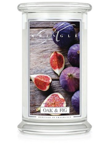 Kringle Candle, Oak & Fig, świeca zapachowa, duży słoik, 2 knoty Kringle Candle