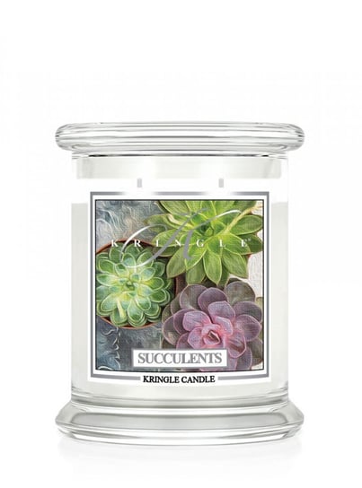 Kringle Candle - Succulents - Średni, Klasyczny Słoik (411G) Z 2 Knotami Kringle Candle