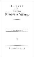 Kritik der deutschen Reichsverfassung Becker Johann Nikolaus