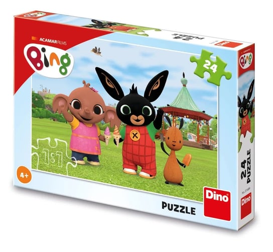 Królik Bing Klasyczne puzzle Bing i przyjaciele na lodach 24 el. oryginalne obrazek o wymiarach 26x18 cm wiek dziecka 4+ idealne na prezent Dino Toys