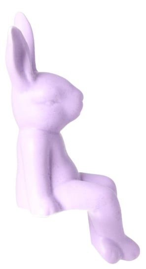 Królik siedzący, ceramiczny, matowy, fioletowy 33x14x14 cm Ewax