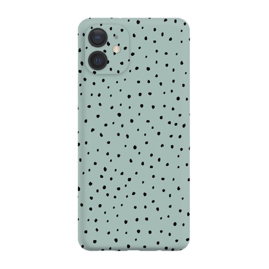 Kropki Tiny Dots  - Iphone 12 Mini Etui Matowe Szałwia [Tif 14E] PieceofCase