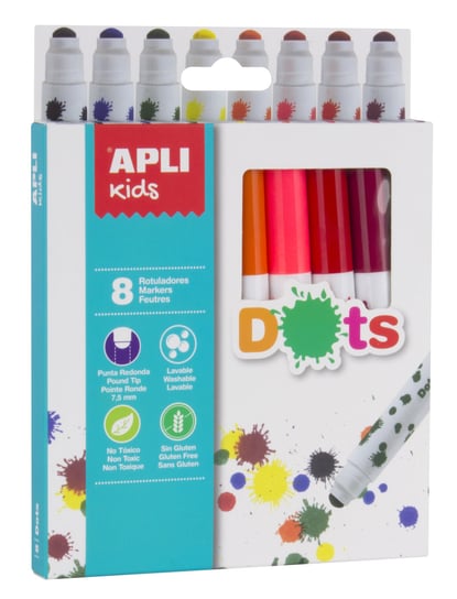Kropkowe flamastry Apli Kids - 8 kolorów APLI Kids