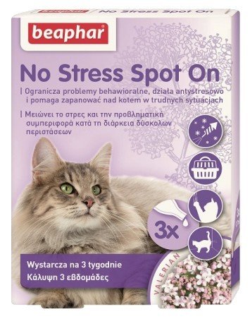 krople antystresowe dla kota BEAPHAR No Stress Spot On, 3 pipety. Beaphar