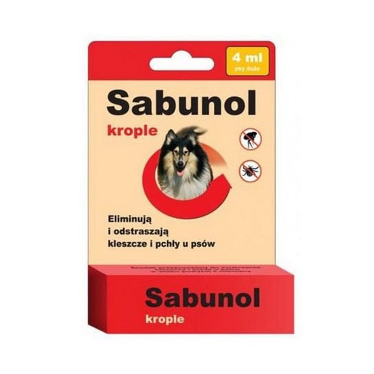 Krople przeciw pchłom i kleszczom dla psów dużych SABUNOL, 4 ml . Sabunol
