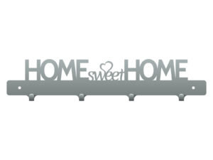 Krótki wieszak na kurtki Home sweet home 40 cm srebrny Inna marka