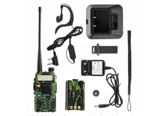 Krótkofalówka Baofeng UV-5R HTQ Camo, Radiotelefon Walkie Talkie Skaner Kamuflaż Baofeng