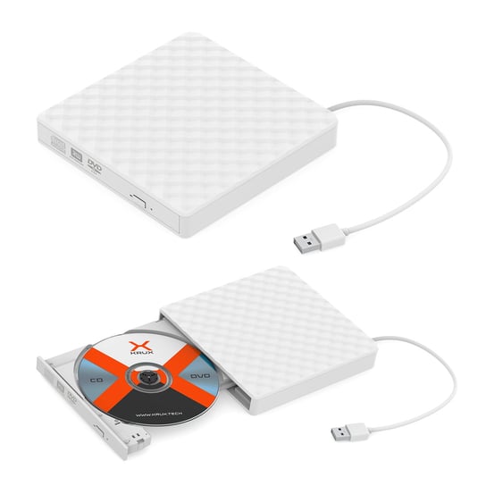 KRUX DVD Portable Drive White zewnętrzny napęd optyczny USB biały TEKA