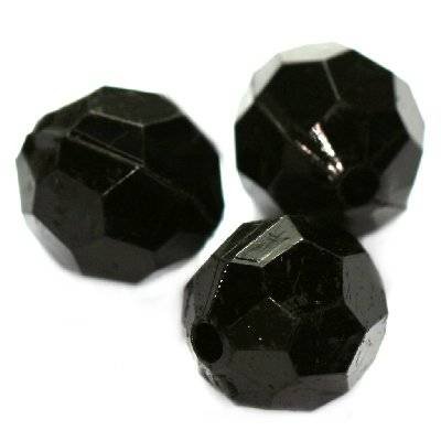 Kryształki Plastik Okrągłe Czarne 14Mm 8Szt Inna marka