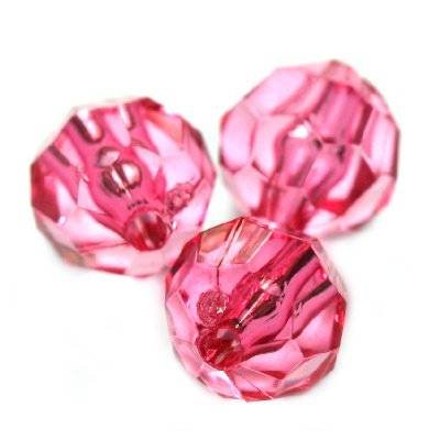 Kryształki Plastik Okrągłe Różowe 14Mm 8Szt Inna marka