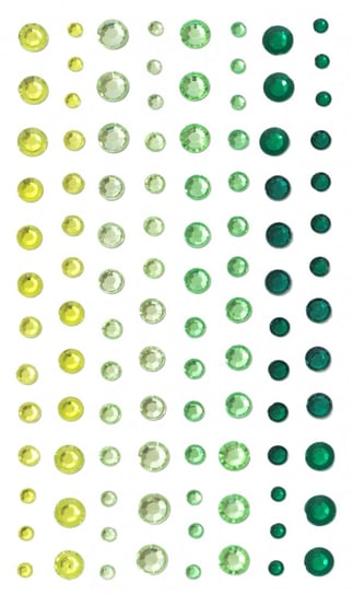 Kryształki samoprzylepne 3/4/5/6mm, 104 szt./op., zielony- półprodukt dekoracyjny Galeria Papieru