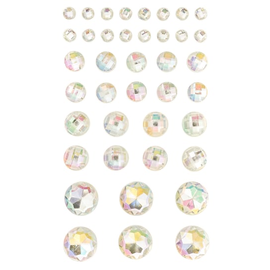 Kryształki samoprzylepne, 40 szt. opal dpCraft