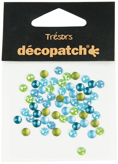 Kryształkowe Ozdoby Kaboszony Niebiesko-Zielone Śr.5 Mm 60 Szt. Bj003 O, Decopatch decopatch