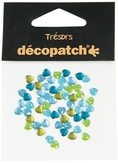Kryształkowe Ozdoby Serduszka Niebiesko-Zielone Śr.5 Mm 60 Szt. Bj019 O, Decopatch decopatch