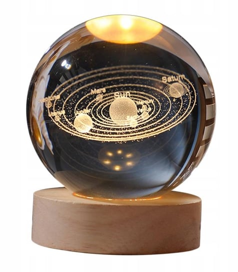 Kryształowa kula na podstawie drewnianej Droga Mleczna LED Kemis - House of Gadgets