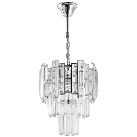 Kryształowa LAMPA wisząca VEN E1812/3 dekoracyjna OPRAWA glamour ZWIS na łańcuchu kryształki przezroczyste chrom VEN
