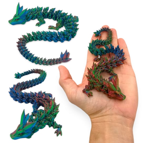 Kryształowy Smok Mini, 30cm Długość, Figurka Przegubowa Inna marka