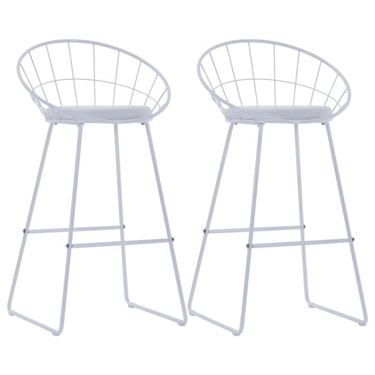 Krzesełka barowe, 2 szt., malowana stal, biała, 54 / AAALOE Inna marka