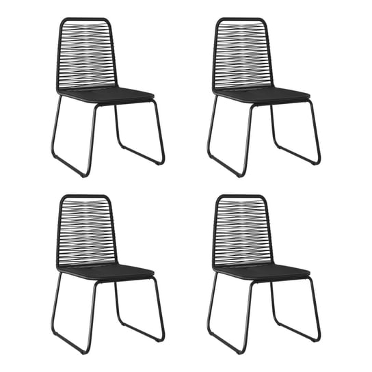 Krzesełka polirattanowe, 4 szt., czarne, 54x59x91 Inna marka