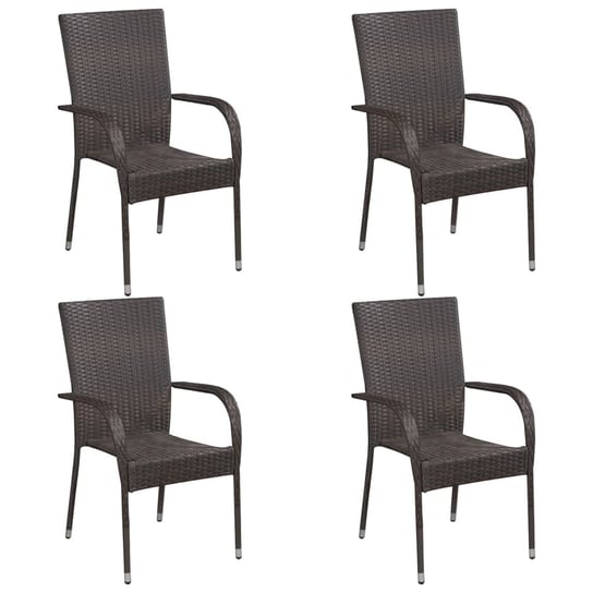 Krzesełka polirattanowe, brązowe, 55.5x53.5x95cm Inna marka