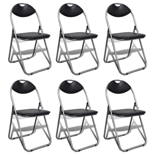 Krzesełka składane, 6 szt., metalowa rama, sztuczn Inna marka