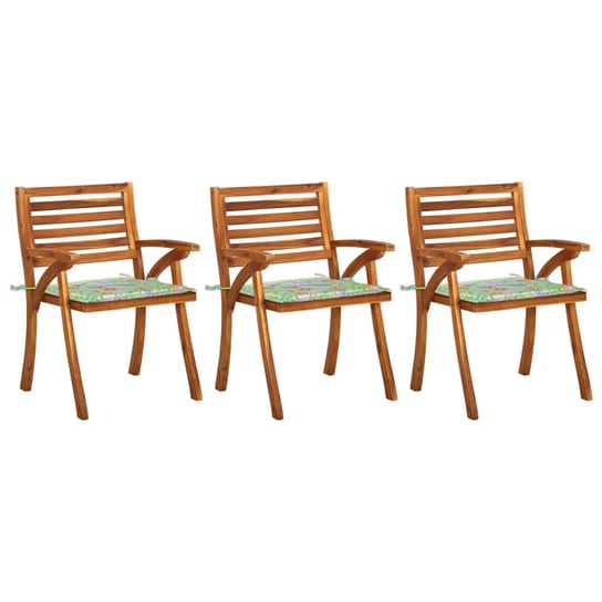 Krzesełka stołowe z poduszką - drewno akacjowe, 3 Inna marka