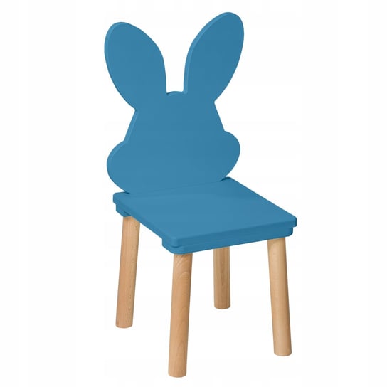 Krzesełko dla dzieci Królik drewniane, niebieskie 3-7 lat - 60 cm pucek Kaczorrob