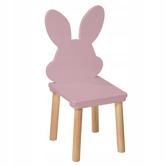 Krzesełko dla dzieci Królik drewniane, różowe 3-7 lat - 60 cm pucek Kaczorrob