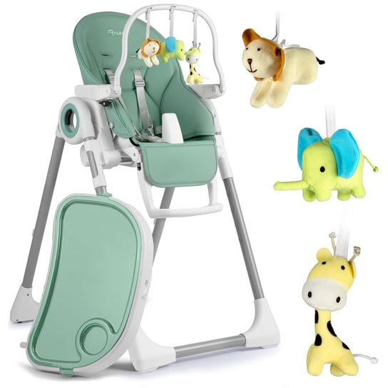 Krzesełko Do Karmienia Dla Dzieci Belo Nukido Zielone + Pałąk Z Zabawkami Nukido