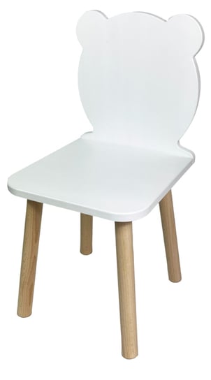 Krzesełko Dziecięce Miś Białe Krzesło Dla Dziecka Z Oparciem Stołek Dla Dzieci Obubu