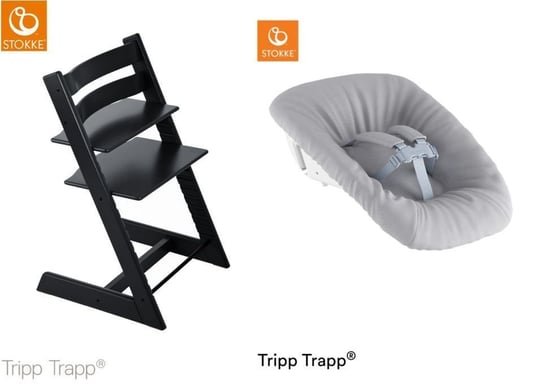 Krzesełko Stokke Tripp Trapp Black + Newborn set GREY Stokke