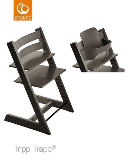 Krzesełko Stokke Tripp Trapp Hazy Grey + Baby Set Stokke